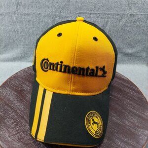 Continental Yellow & Black Logo Baseball Cap With Adjustable Strap